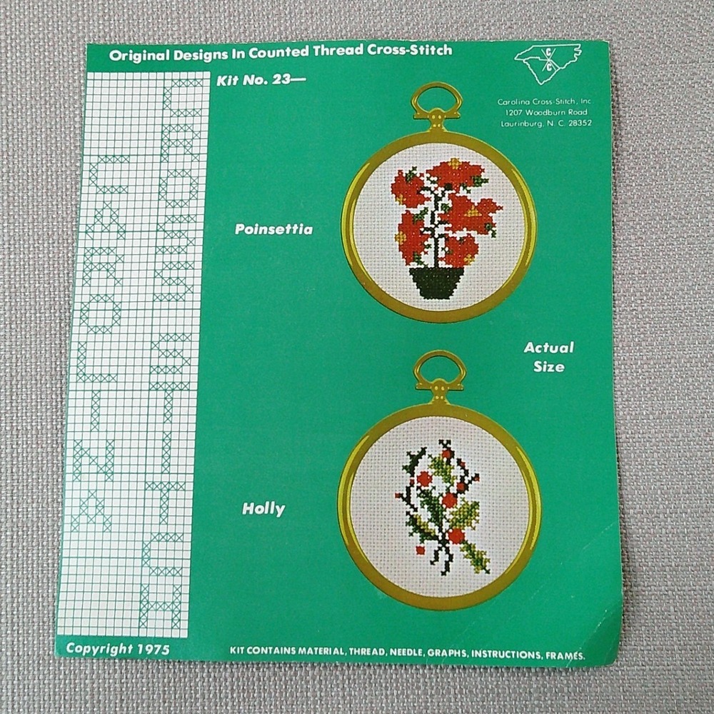 Vintage‎ 1975 Carolina Cross-Stitch Christmas Kit Needlecraft Cottagecore - Picture 2 of 12